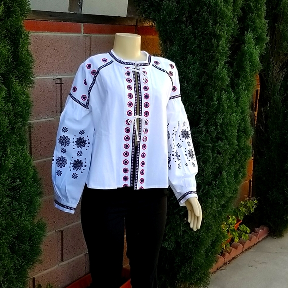 Embroidery light cotton jacket sz Medium Gorgeous - Picture 2 of 14